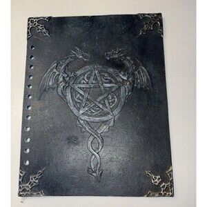 Metal Black Grimoire Cover Only W/Notebook Insertion holes Goth Decor Pentacle